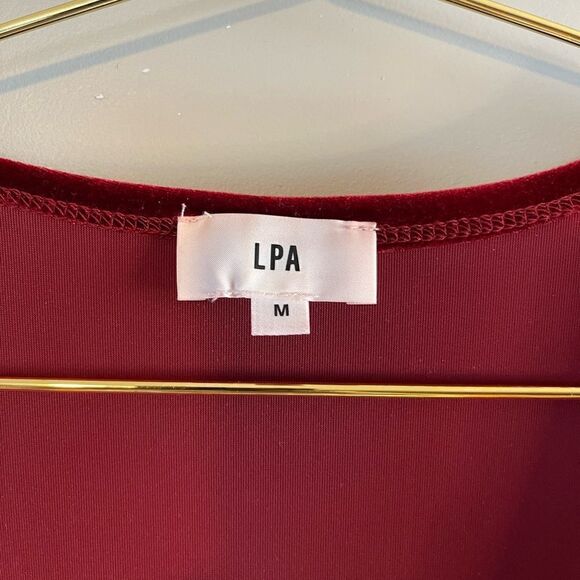 LPA Red Velvet Dress 45 in Merlot | SZ M - Picture 7 of 14